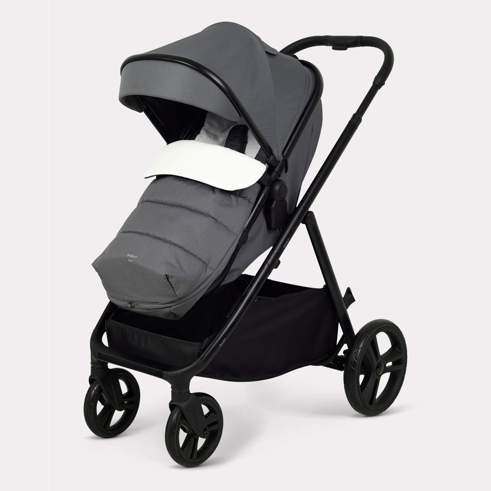 Коляска 2в1 для двойни Rant Basic Dualo серый - фото 16