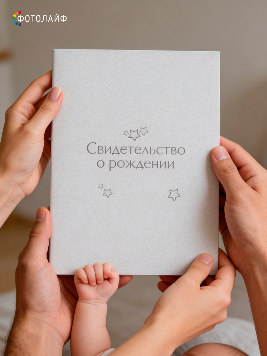Обложка на документы ФОТОЛАЙФ на свидетельство о рождении - фото 6