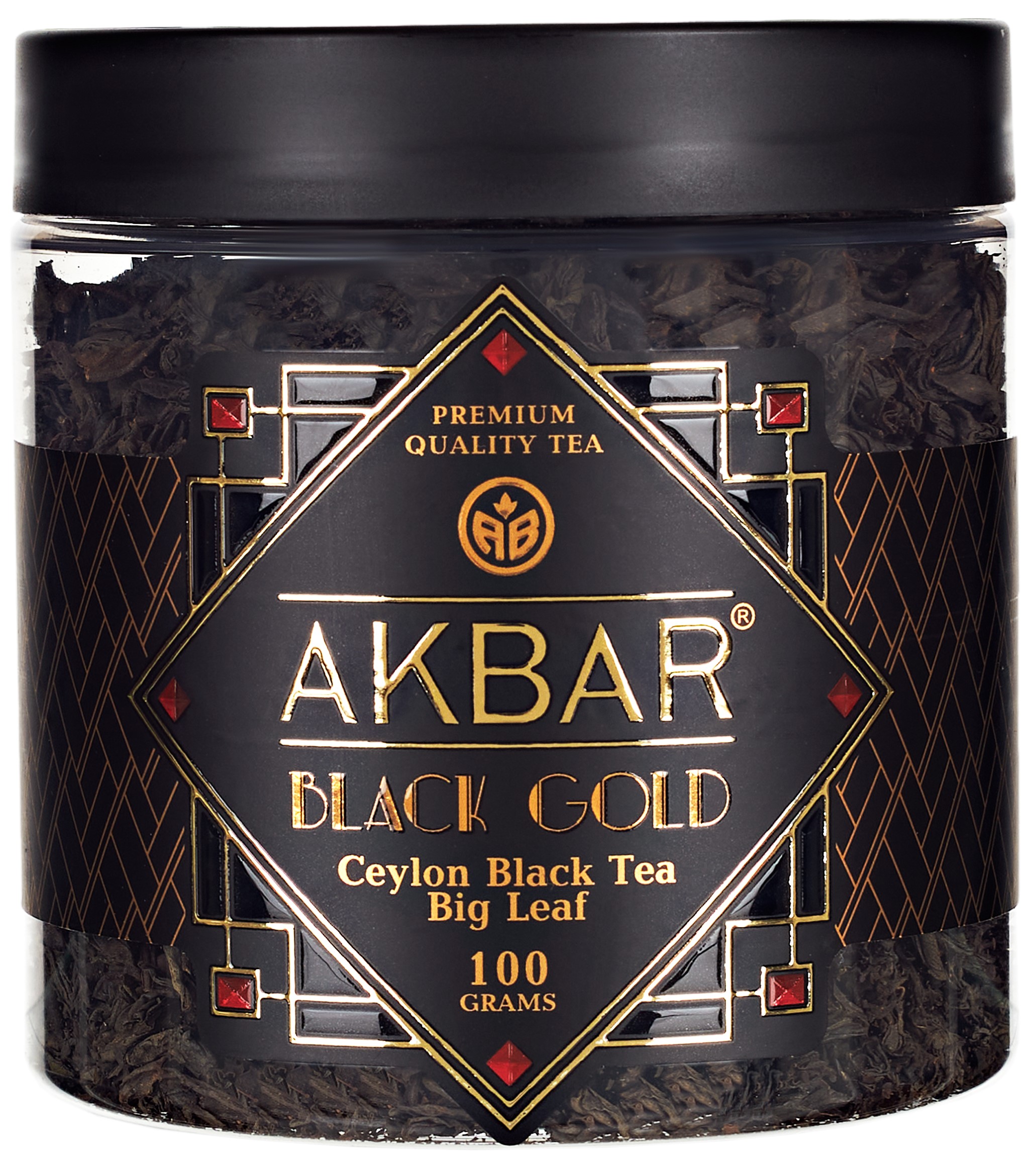 Чай Akbar черный крупнолистовой Akbar Black Gold пластиковая банка 100г - фото 1