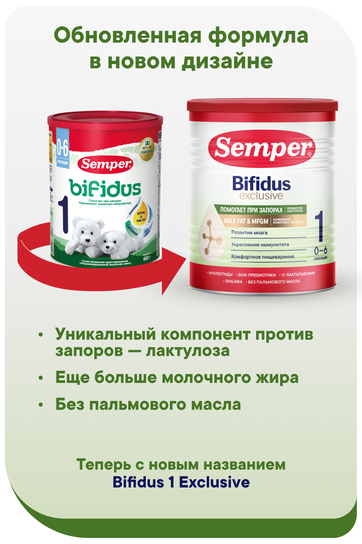 Смесь Semper Bifidus Exclusive 1 400г - фото 2