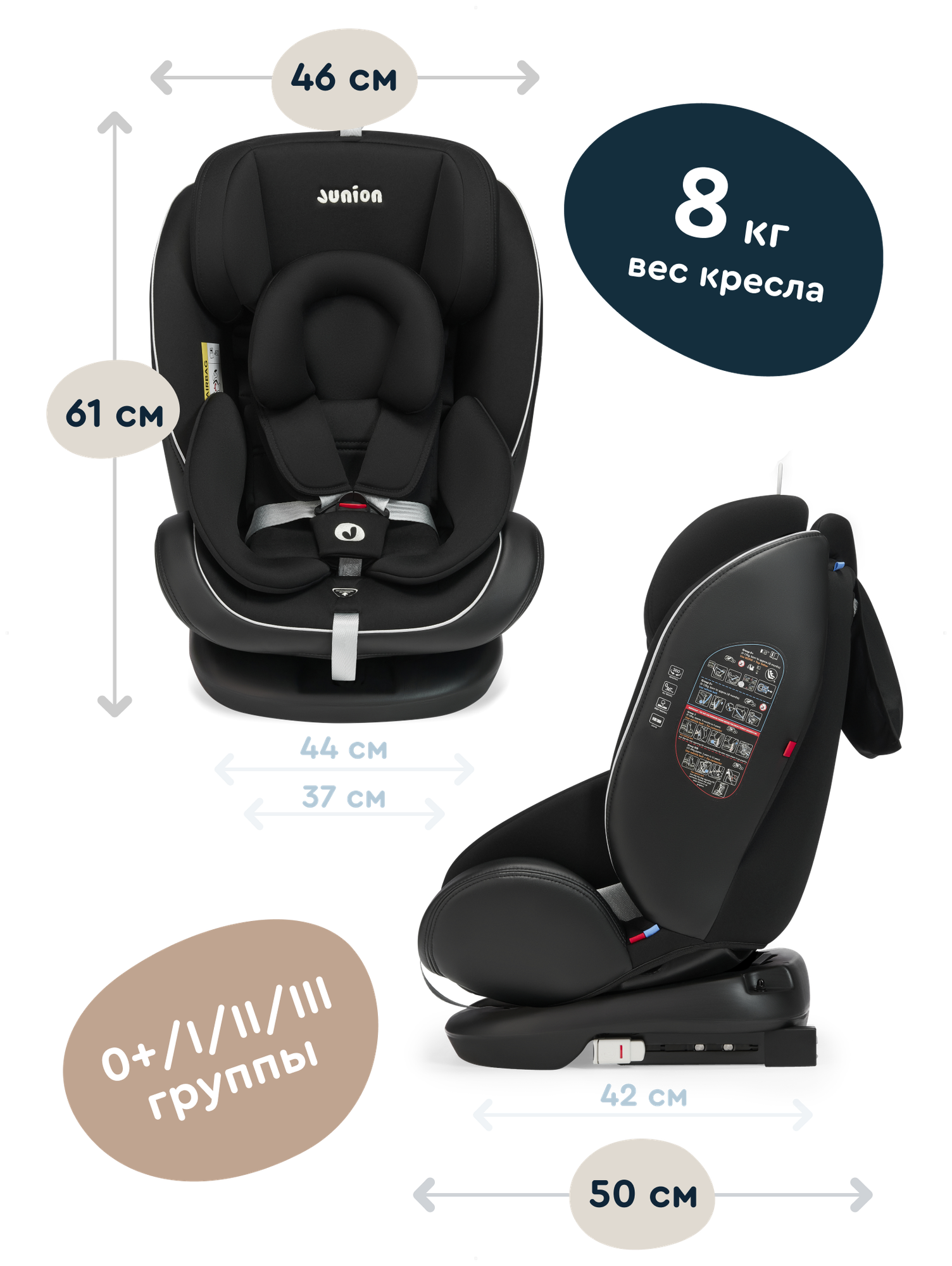Автокресло Junion Odri Isofix 0+/1/2/3 (0-36 кг) - фото 2