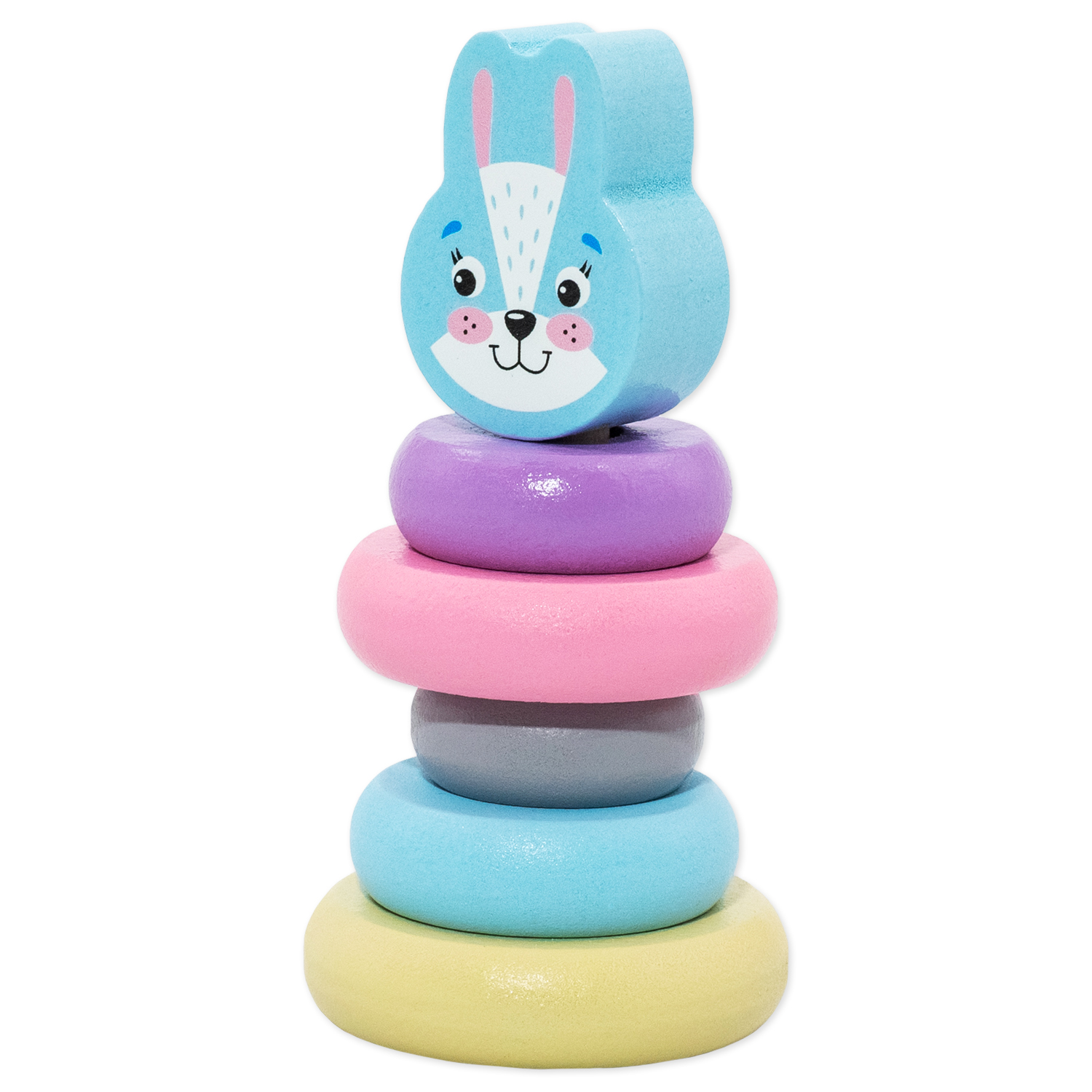 Игрушка Alatoys пирамидка маленькая Зайчик для малышей - фото 3
