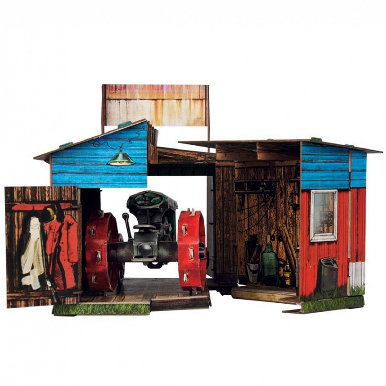 Игрушка из картона Умная бумага Трактор и гараж 371 371 - фото 2