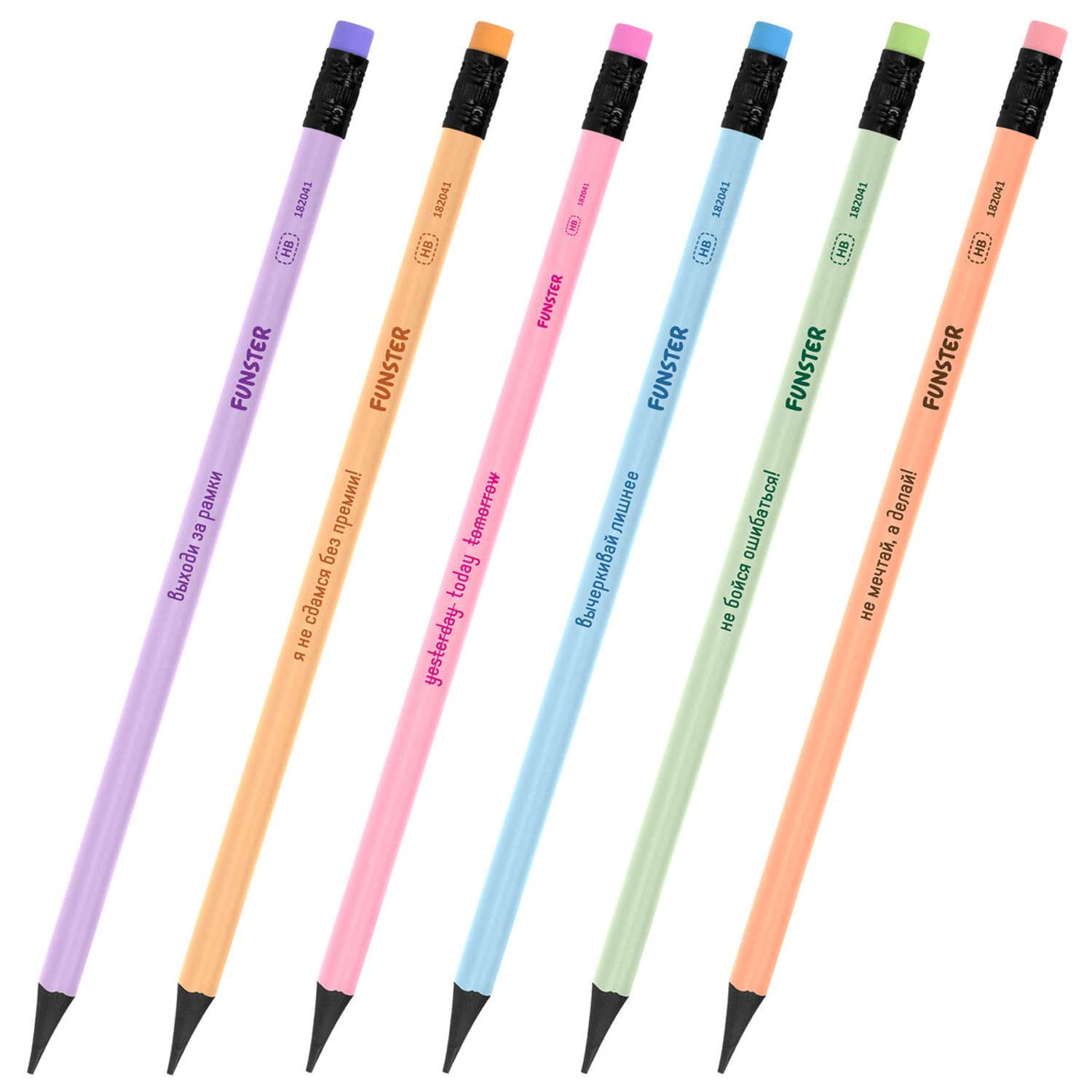 Карандаши чернографитные Funster 6 шт. в ассортименте - фото 3