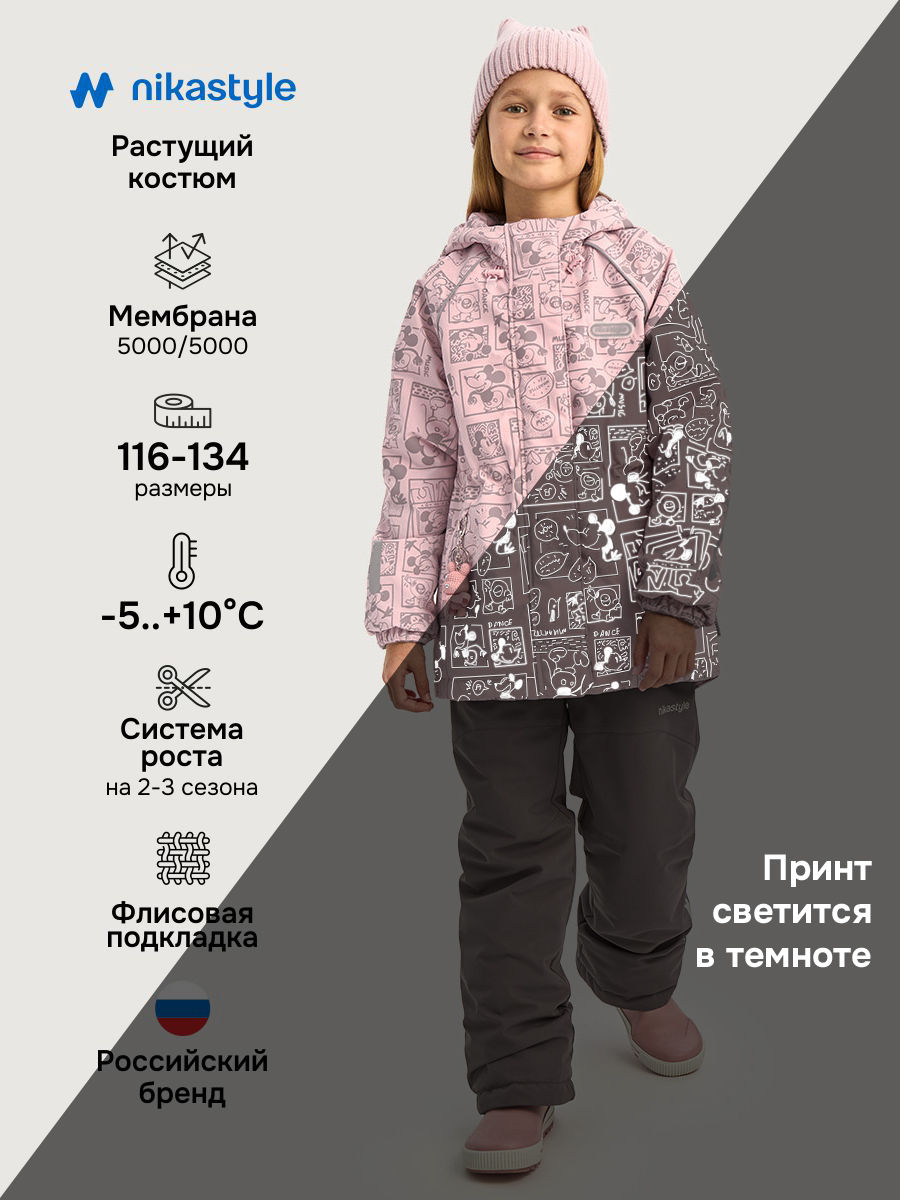 Костюм NIKASTYLE 7м2026 пудра/кофе - фото 2