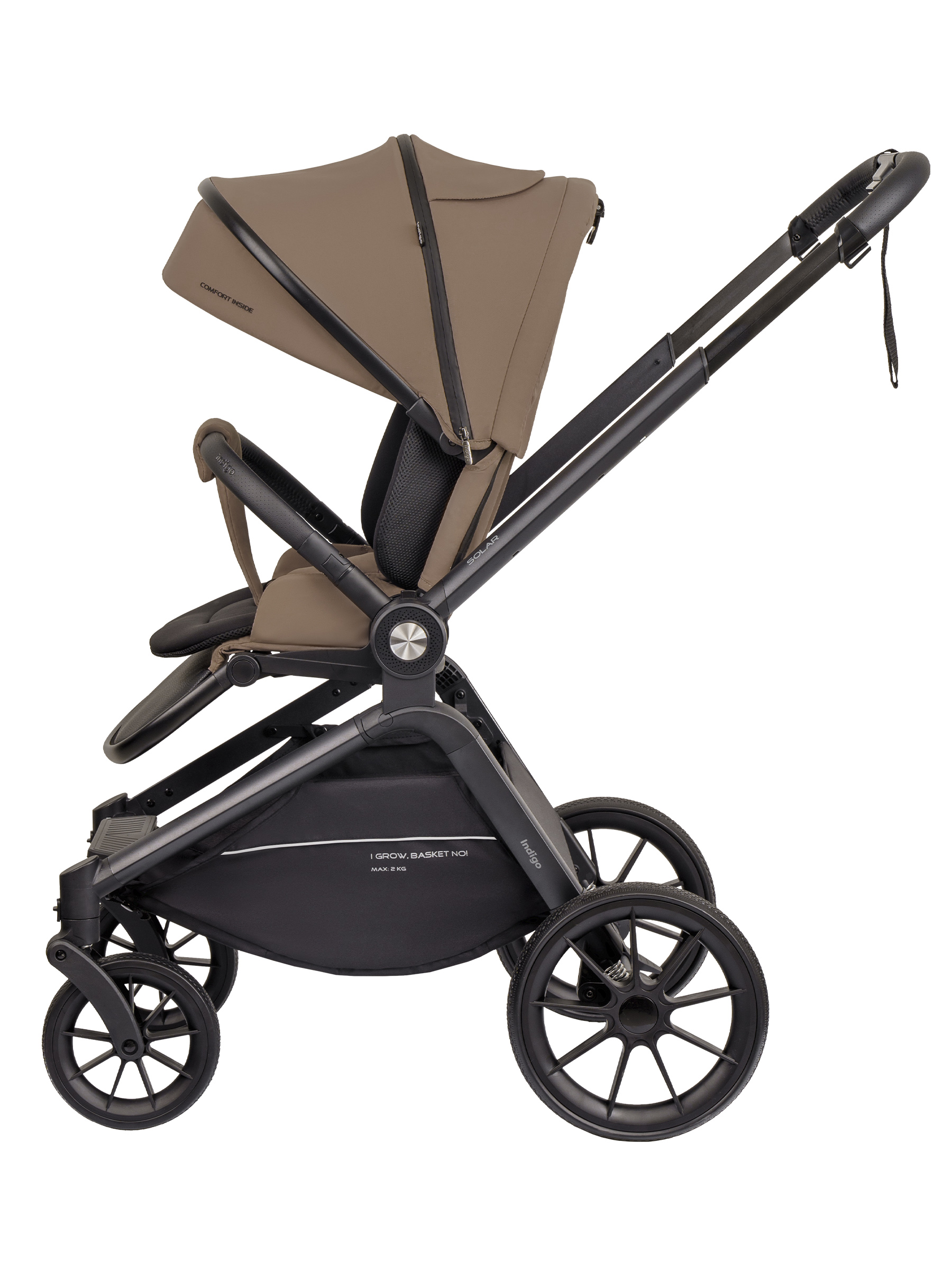 Коляска 3в1 Indigo Solar темно-бежевый - фото 20