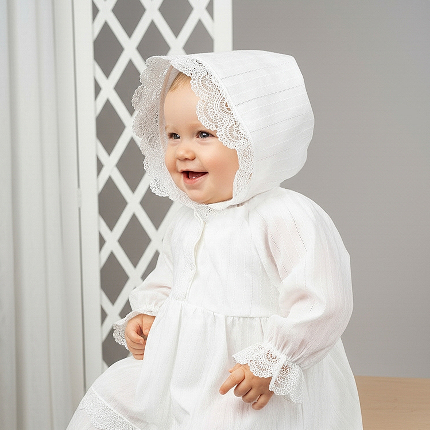 Платье крестильное LEO 7004А_молочный - фото 7