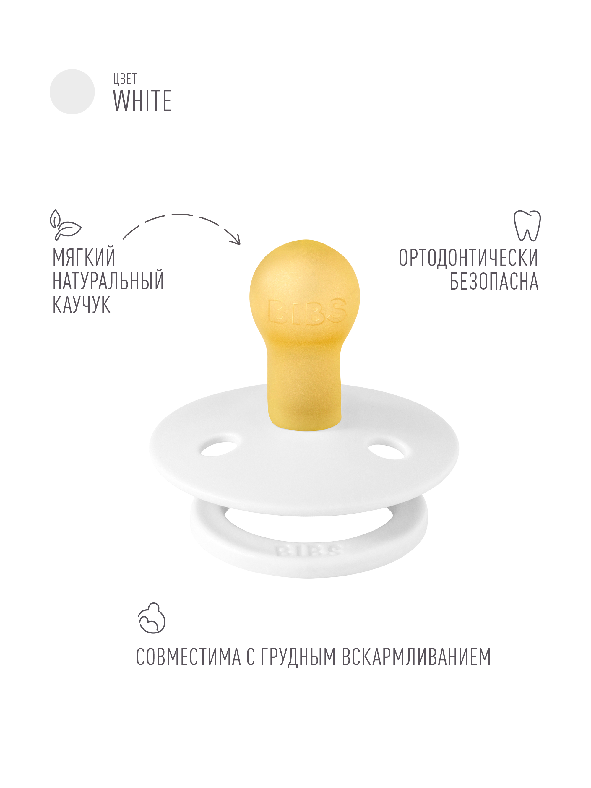 Пустышка BIBS латекс классическая от 0 мес. - фото 2