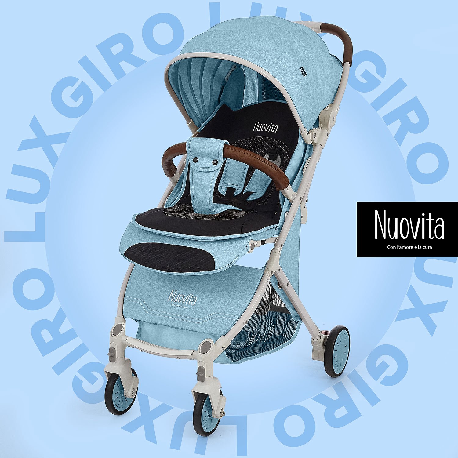 Коляска прогулочная Nuovita Giro Lux голубой - фото 1