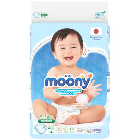 Подгузники Moony Extra Soft L (9-14 кг) 54 шт.