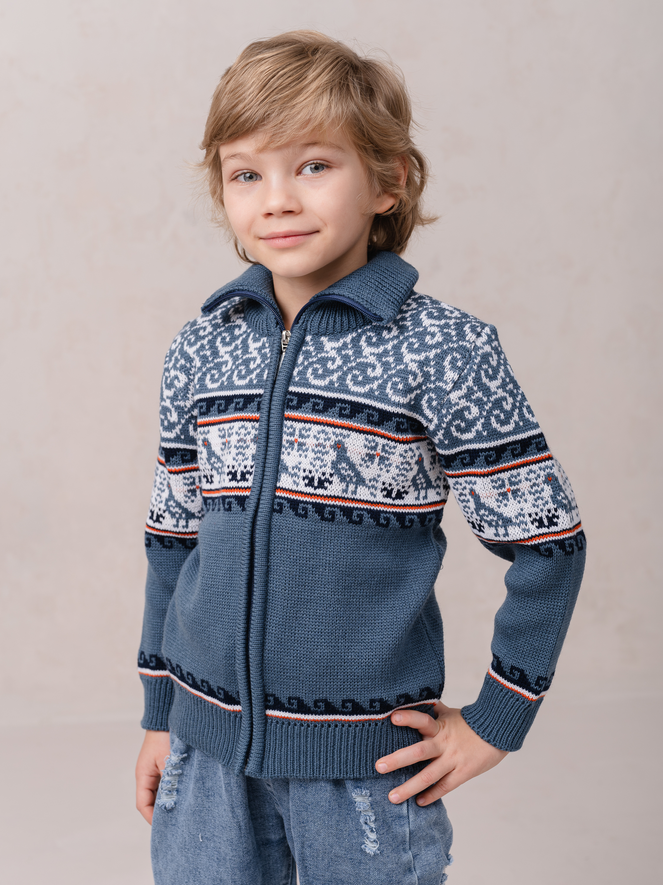 Кардиган КОвровский ТРИкотаж 0218/джинс - фото 2