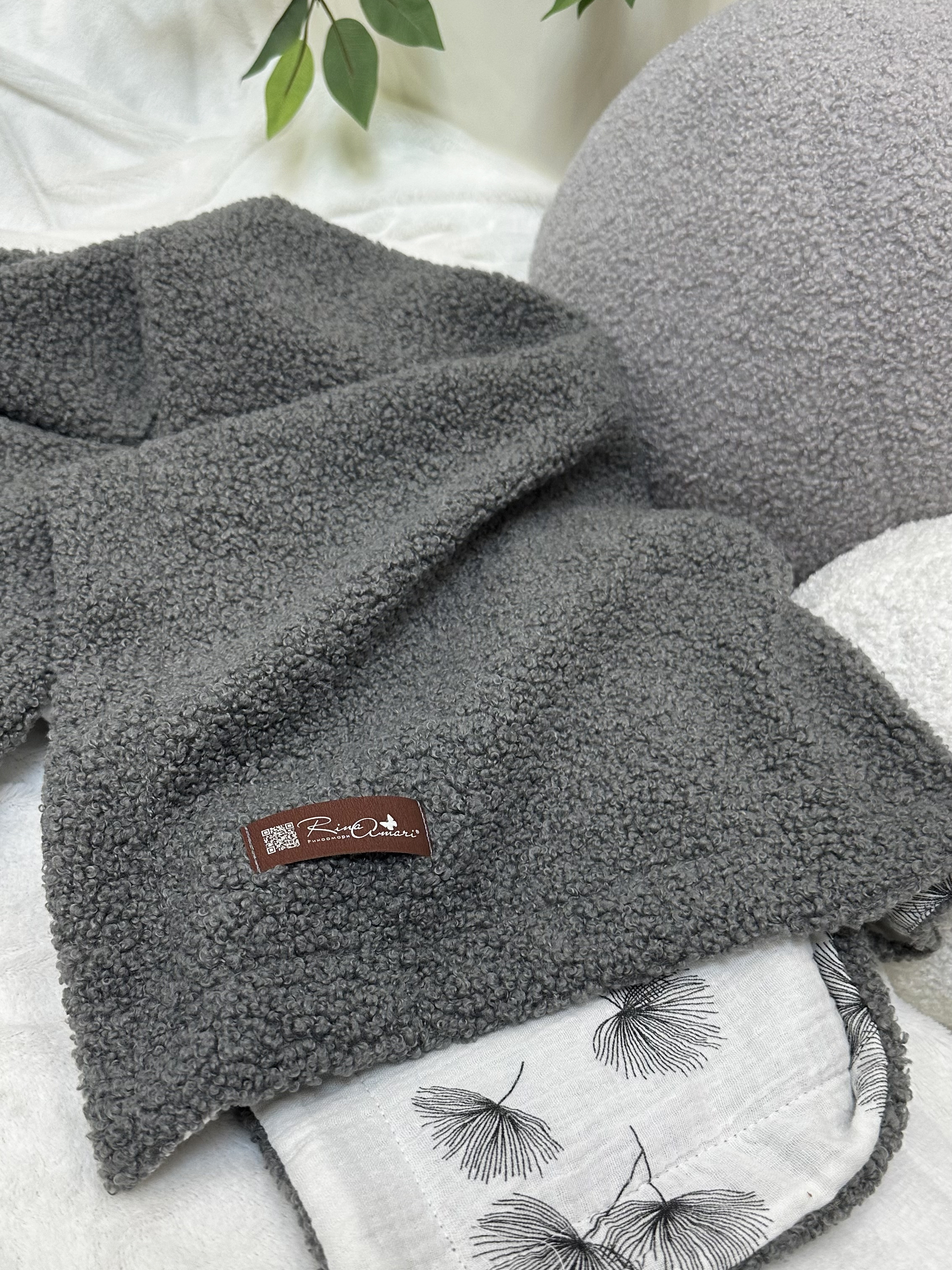 Плед RinaAmari Серый 100 x 75 см хлопок - фото 4