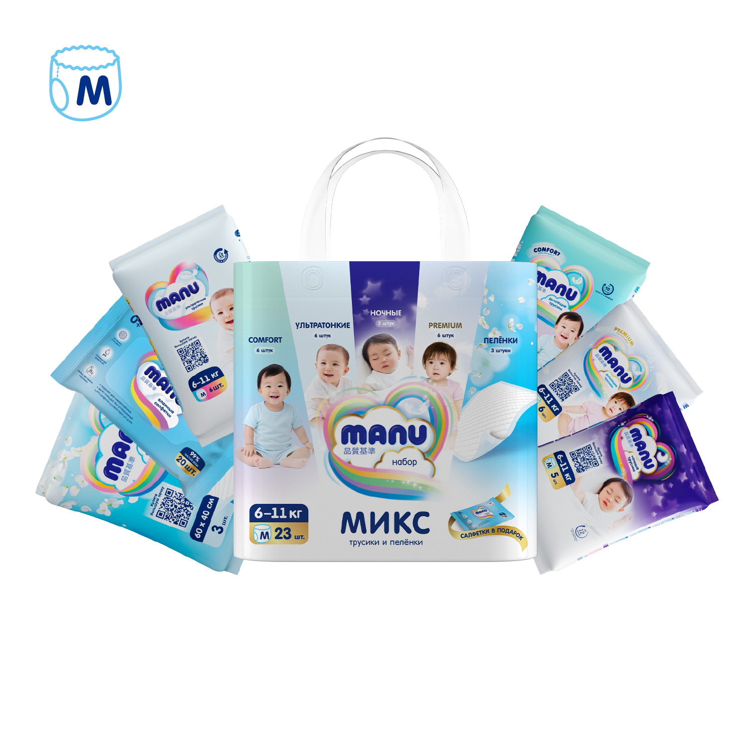Трусики MANU Микс M (6-11 кг) 23 шт. - фото 4