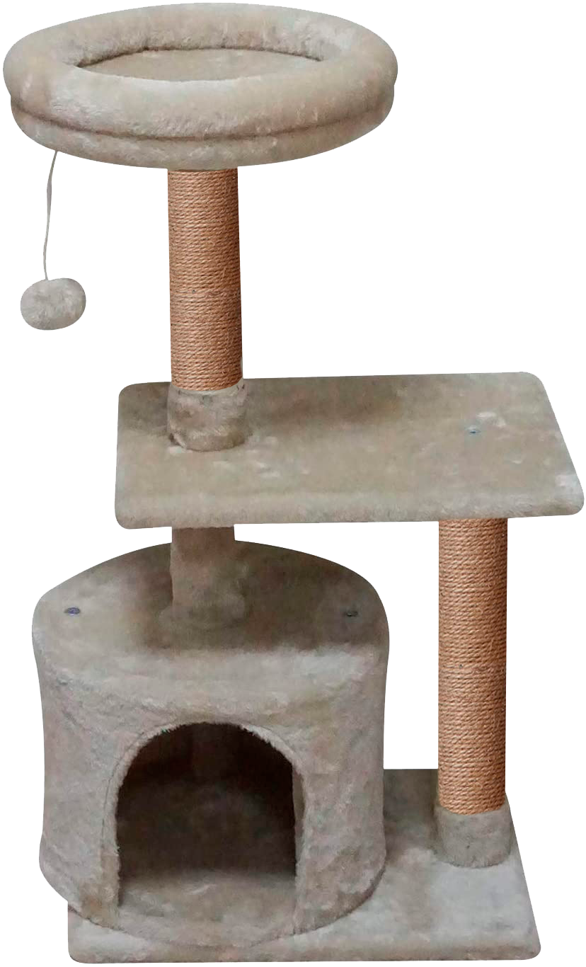 Домик для кошки с когтеточкой Pet БМФ Бежевый - фото 1