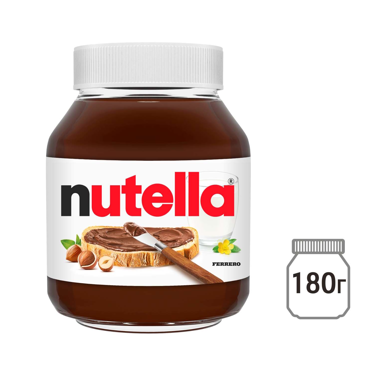 Паста ореховая Nutella с добавлением какао, 180 г - фото 1