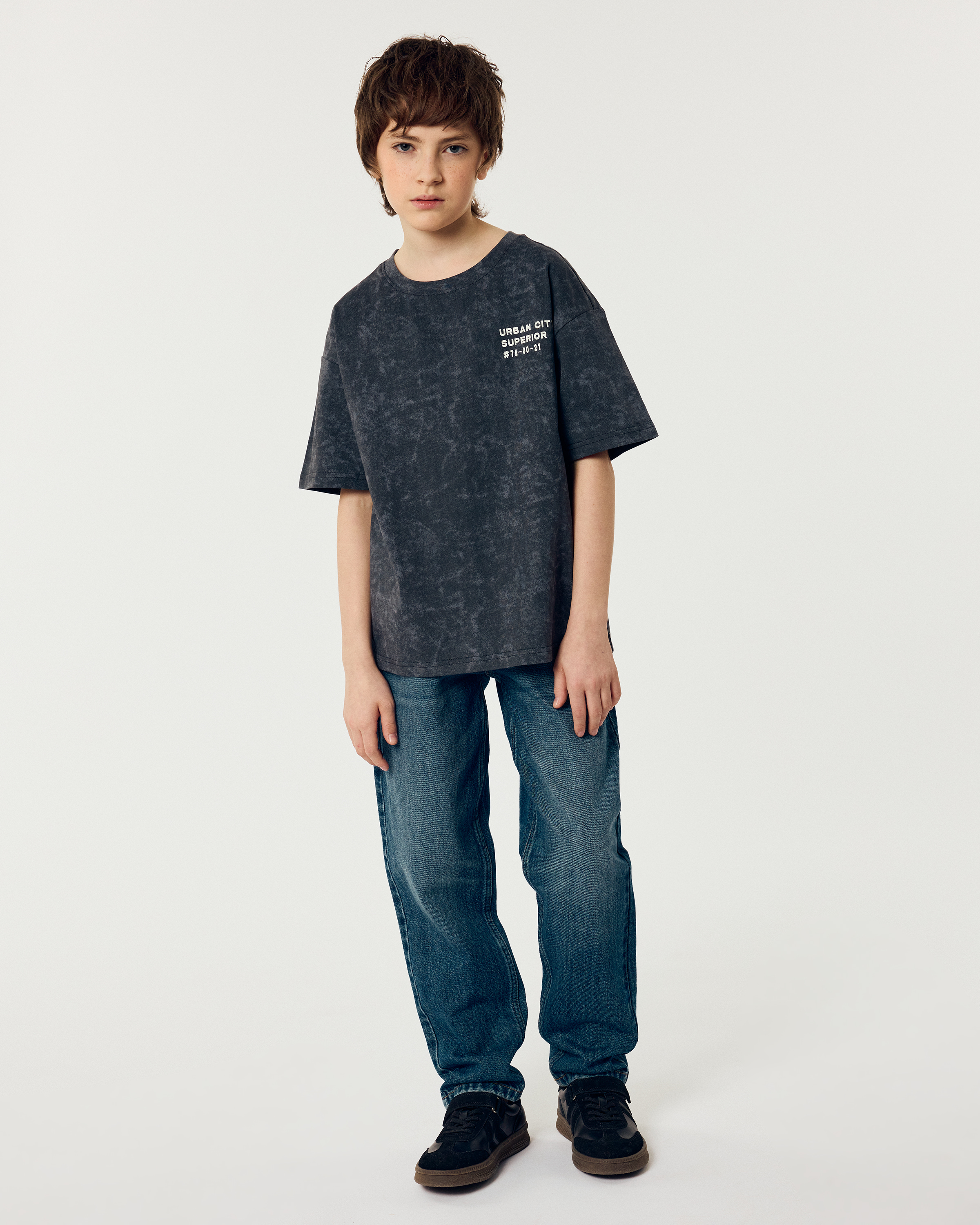 Изображение товара Джинсы для мальчика Futurino 134 с зауженным кройом и регулируемым поясом