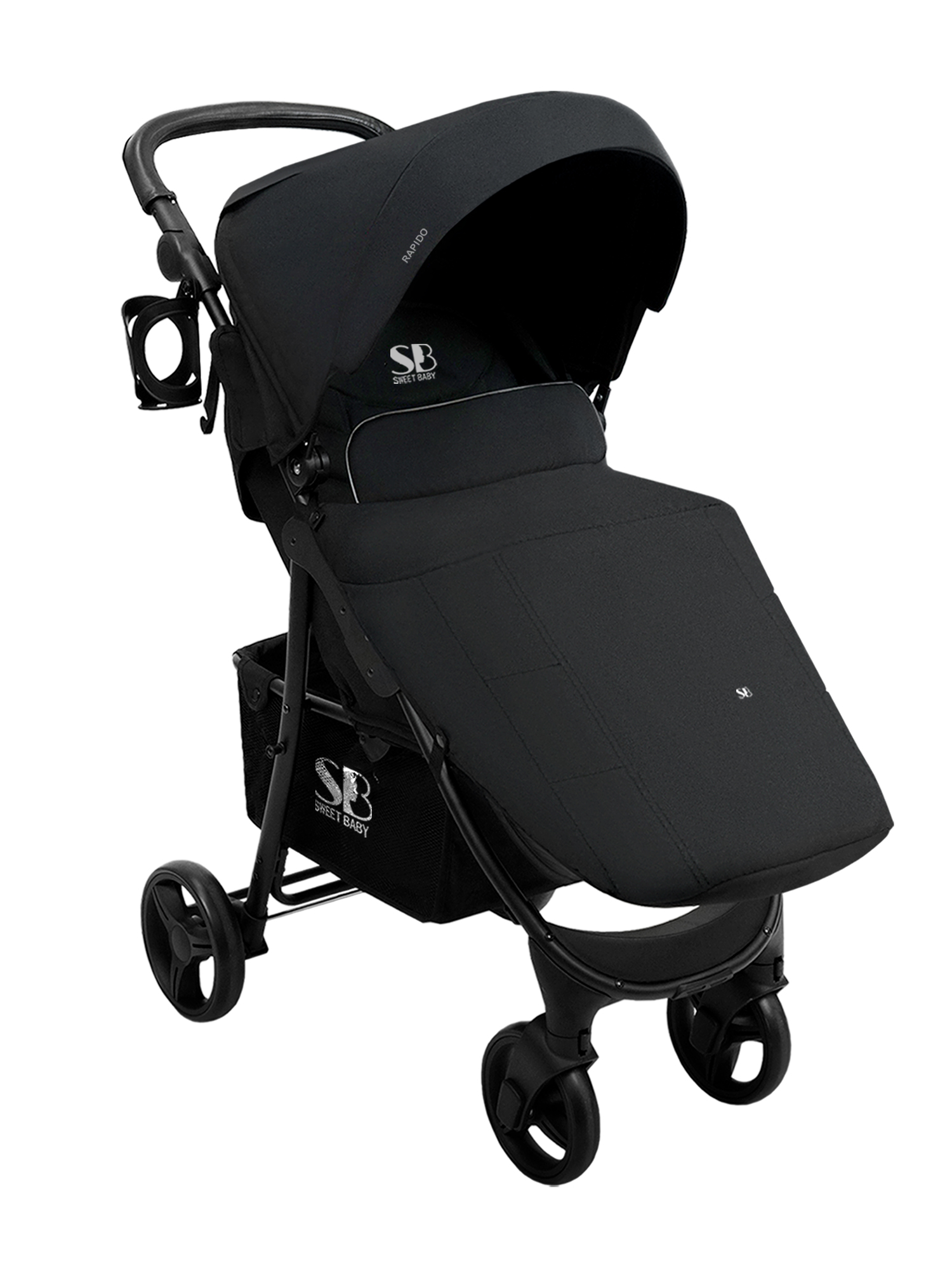 Коляска прогулочная Sweet Baby Rapido Black черный - фото 12
