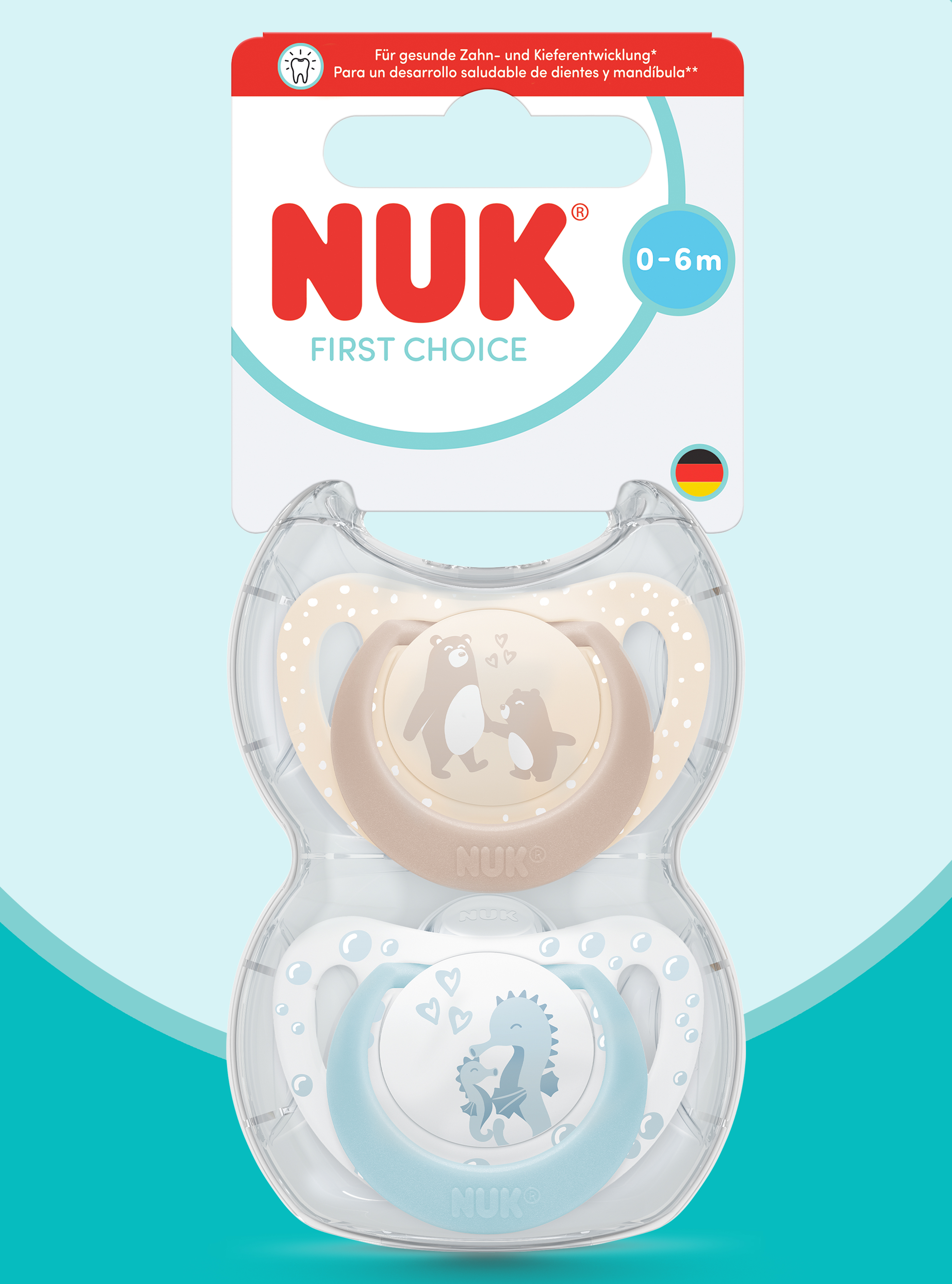 Пустышка Nuk силикон ортодонтическая от 0 мес. 2 шт. - фото 1