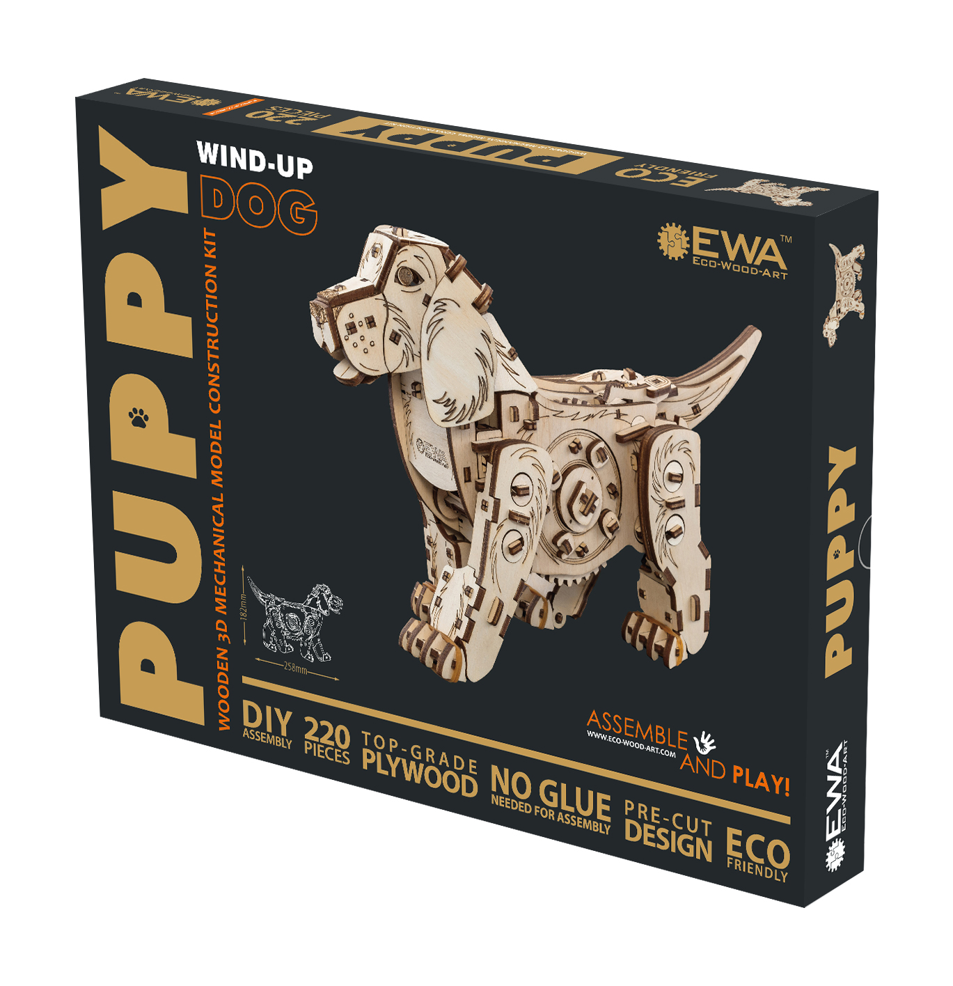 Конструктор Eco Wood Art Механический щенок Puppy деревянный - фото 11
