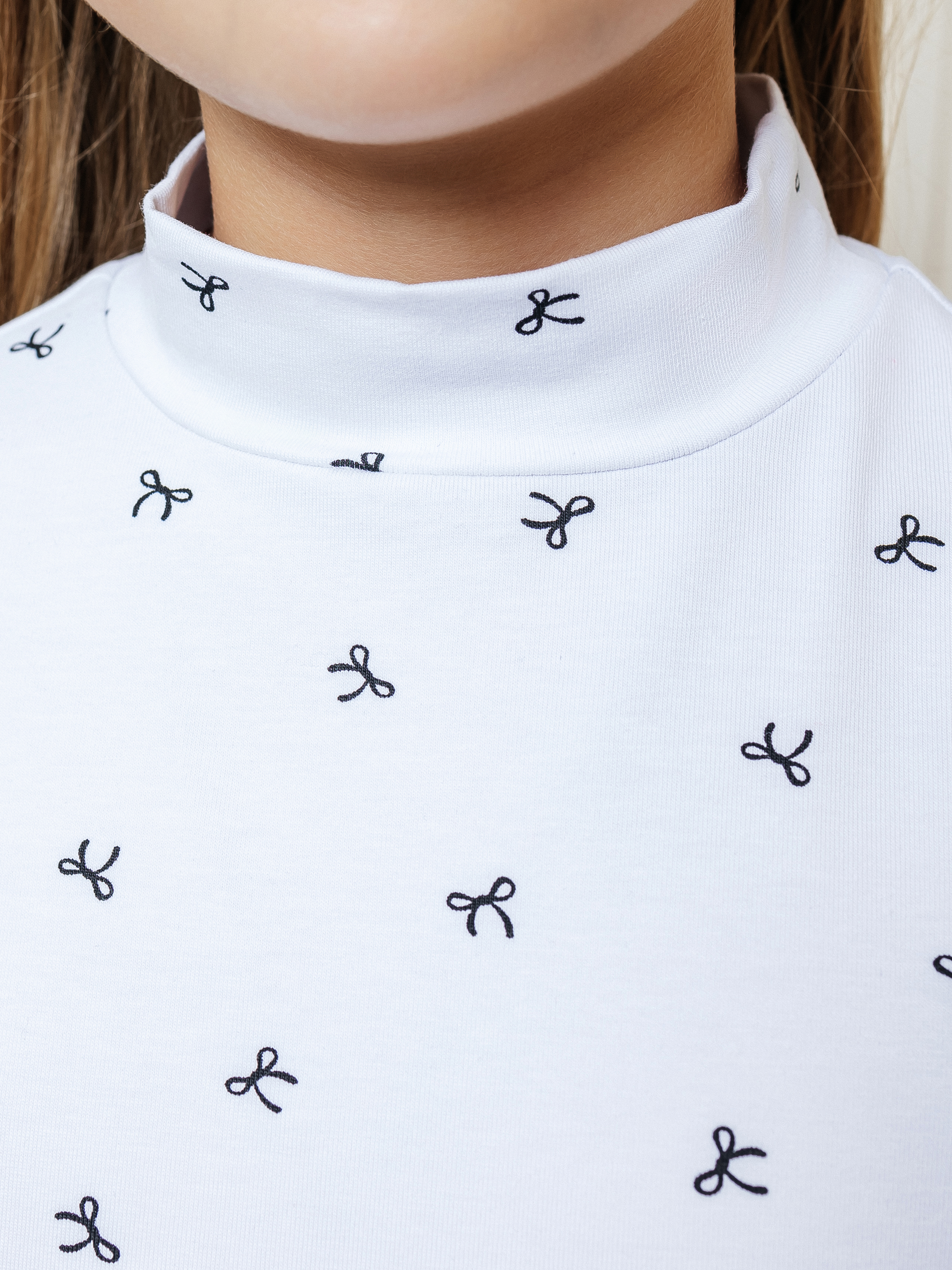 Водолазка Селтекс Ю_ДК68 белый/бантик мини черный - фото 9