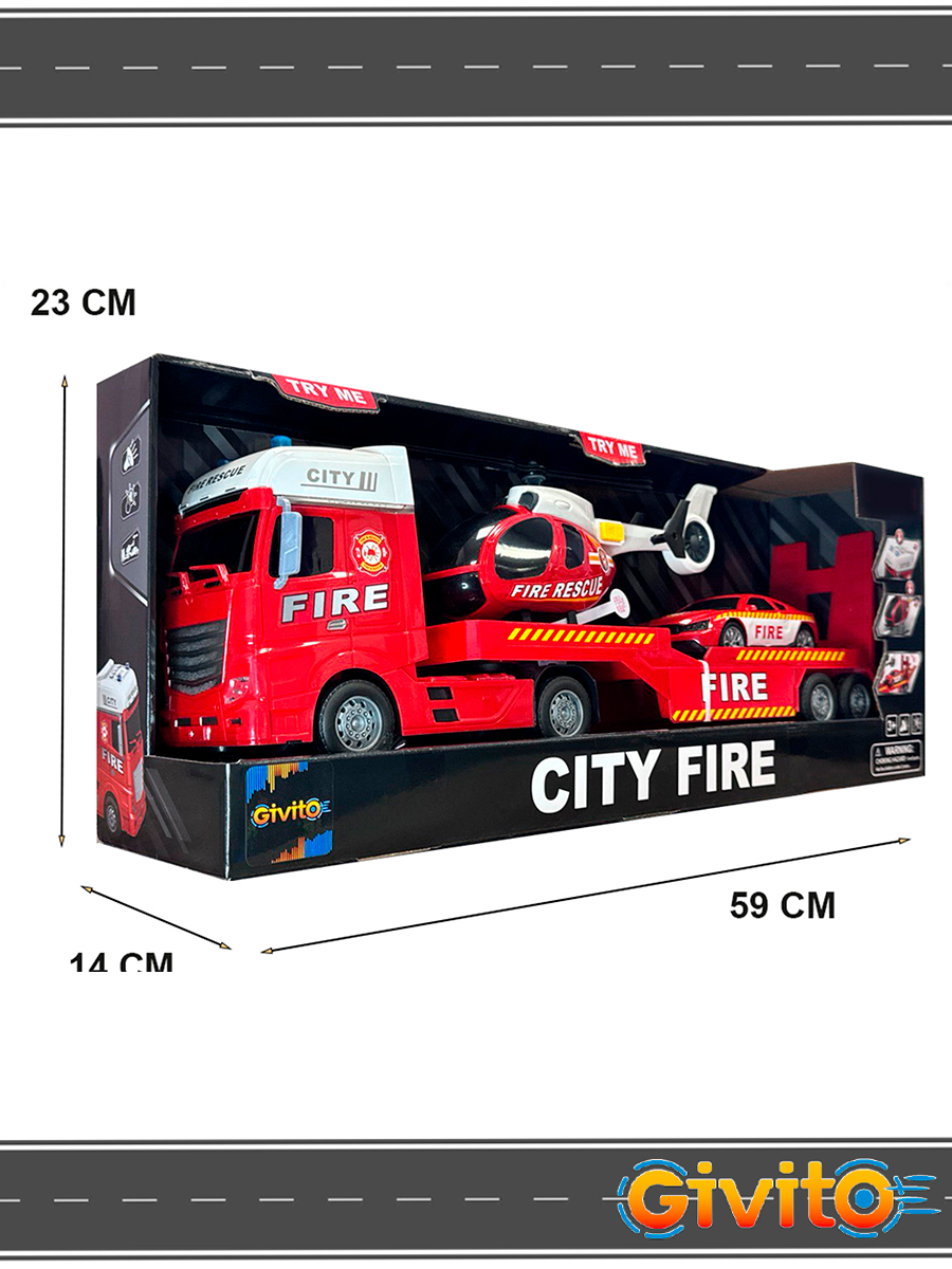 Автовоз Givito Пожарный транспортер G235-476 - фото 4