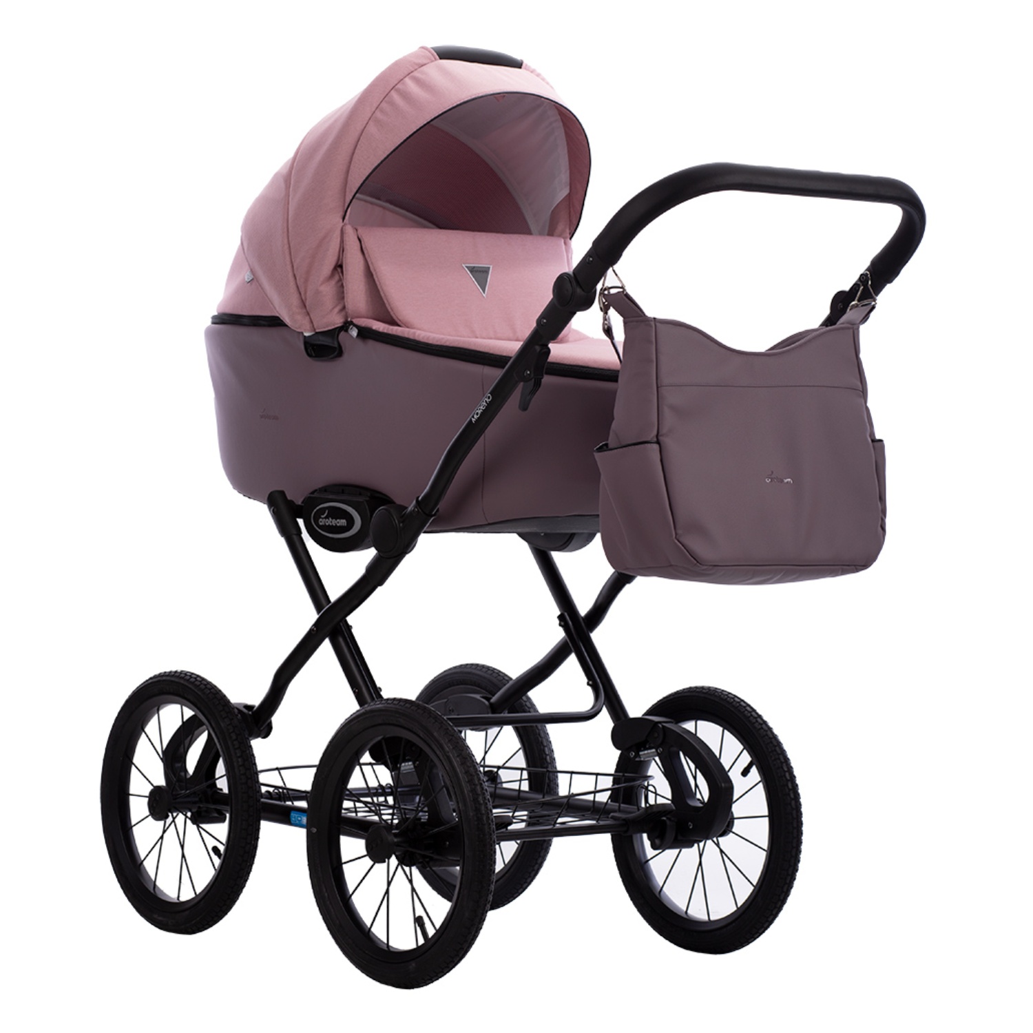 Коляска 2в1 Aroteam Moreno SL 04 розовый - фото 1