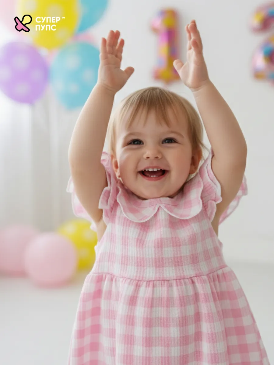 Боди-платье Супер Пупс бд/платье/2крыл/клетка/розовая - фото 16
