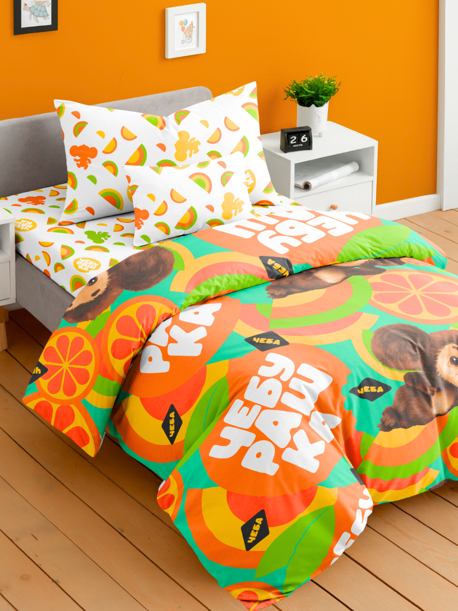 Комплект постельного белья Ночь Нежна Чебурашка полутораспальный 3 предм. - фото 5