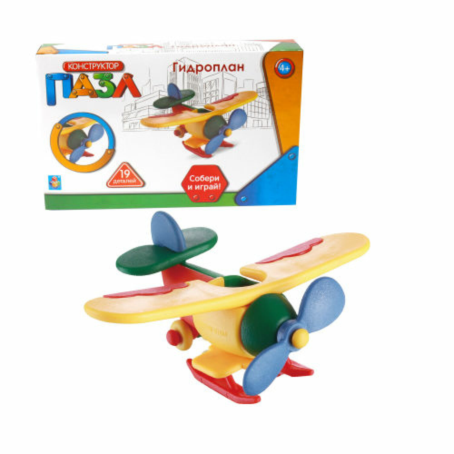 Конструктор 1TOY Гидроплан сборная игровая модель - фото 1