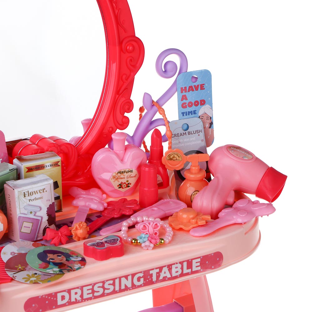 Игрушка Игроленд бижутерия, фен, косметика, маникюрный набор, инструменты, туалетный столик - фото 5