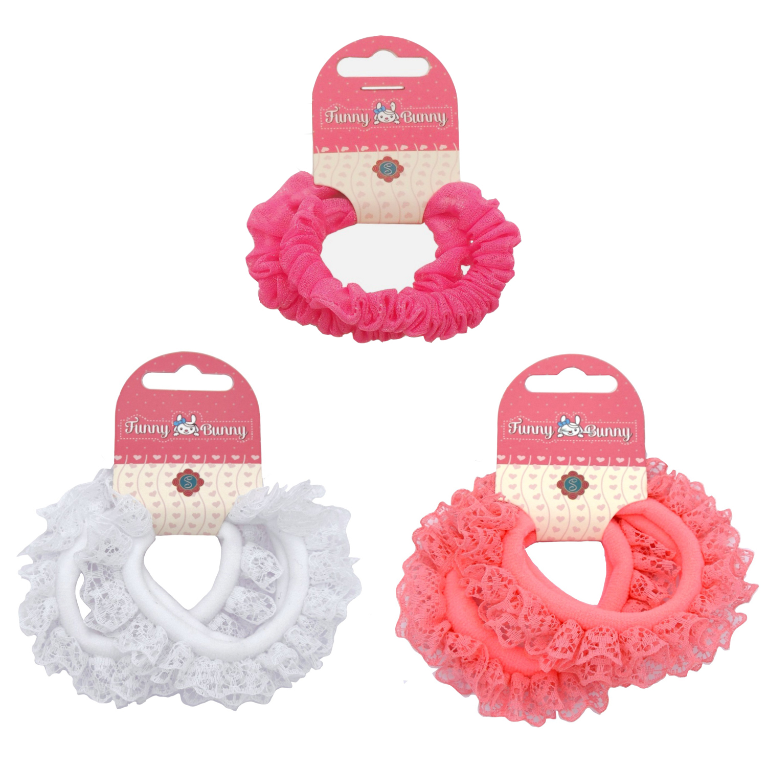 Изображение товара Резинки для волос FUNNY BUNNY с ушками и принтами, 2 шт.