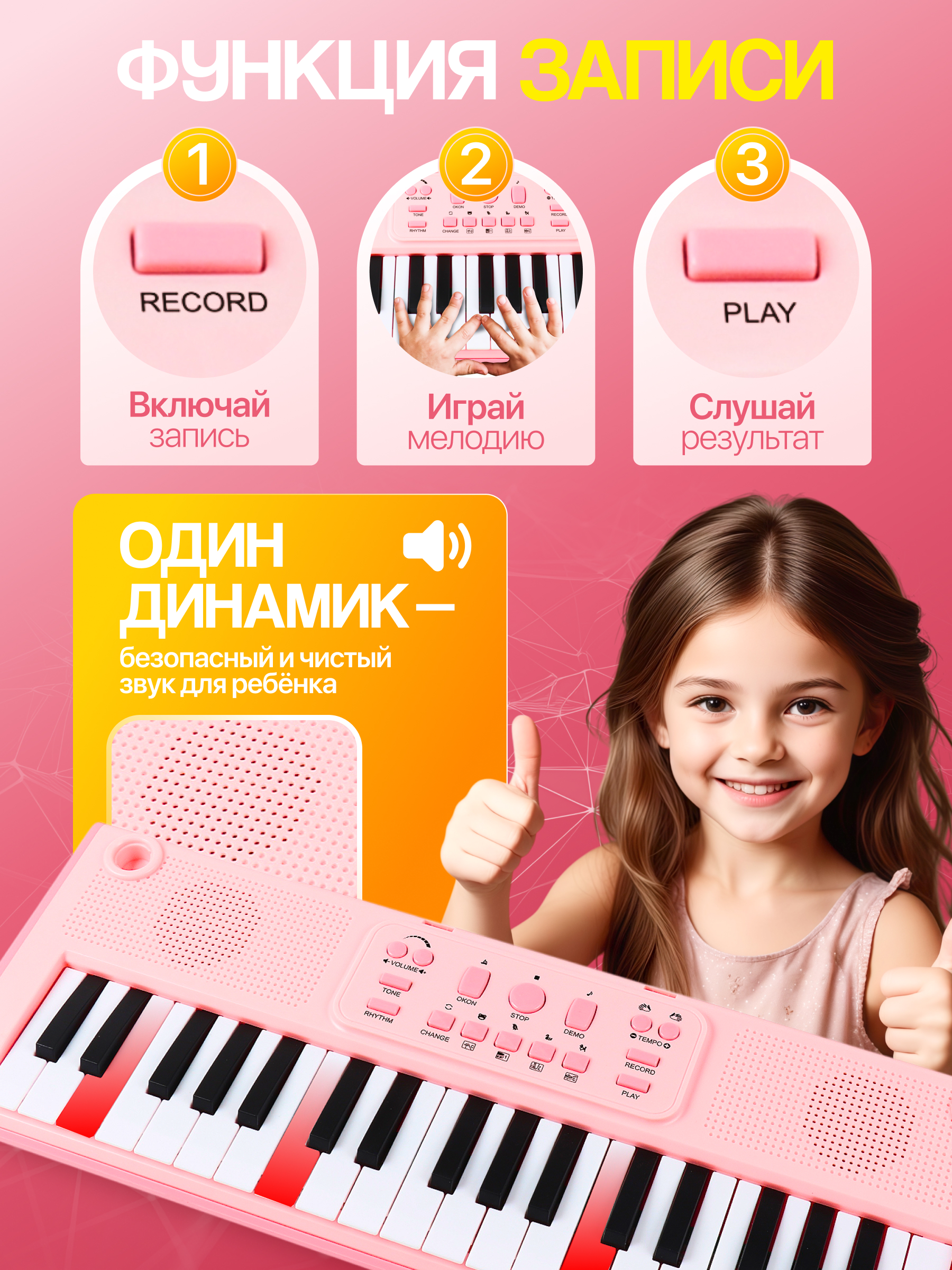 Игрушка музыкальная FAIRYMARY синтезатор, пианино - фото 7