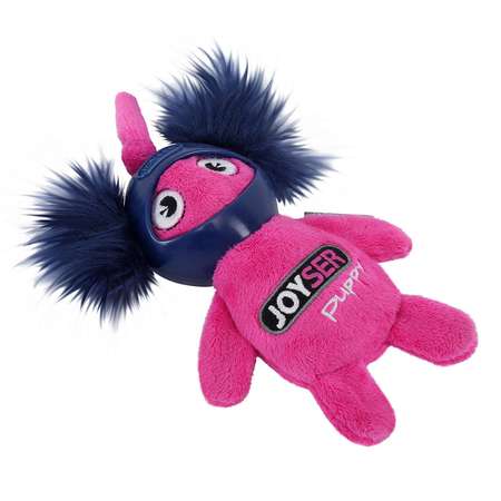 Игрушка для собак JOYSER Puppy Белка в резиновом шлеме с пищалкой S 14см Розовая