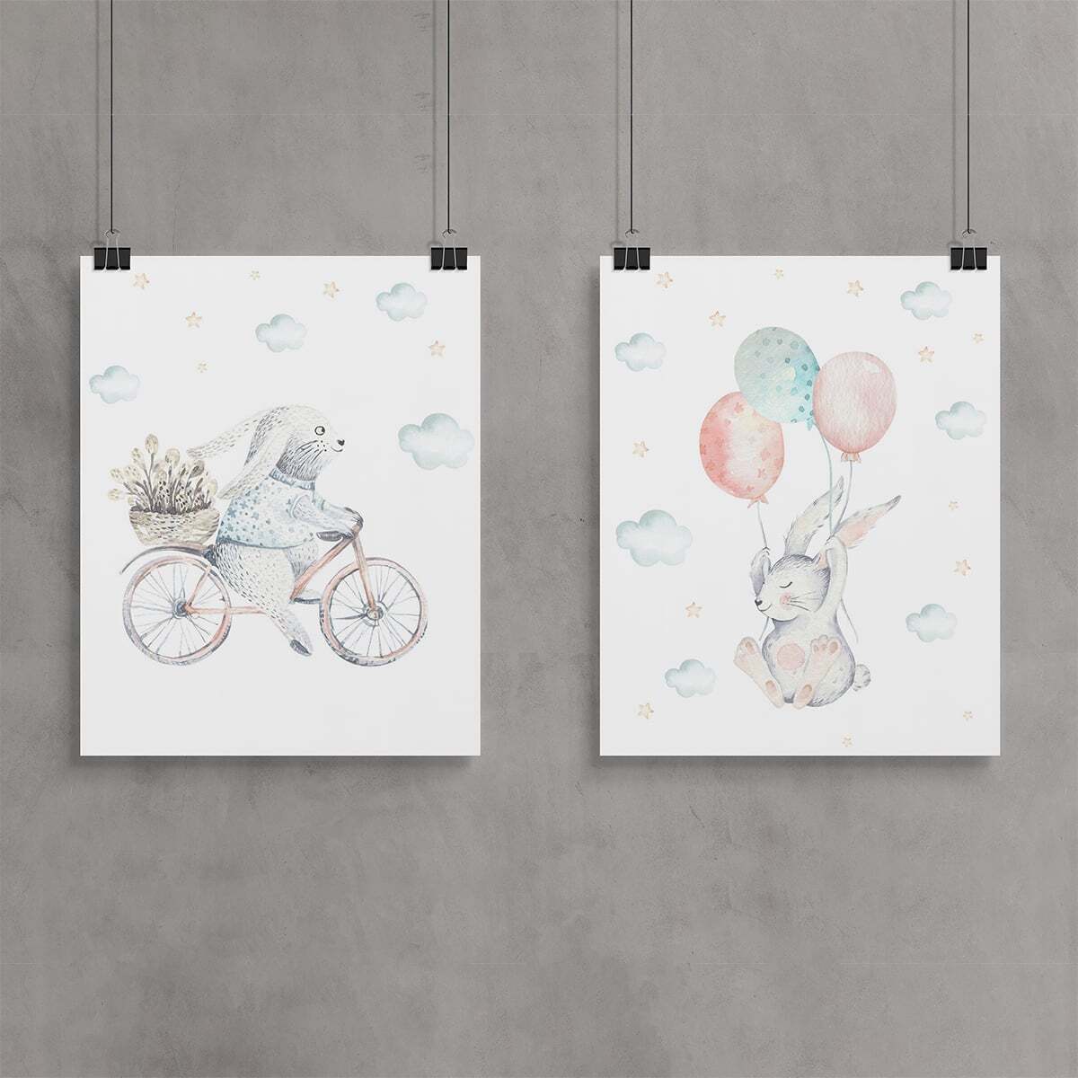 Интерьерный постер Moda interio Watercolor animals Акварельные животные 40х50 см 2 шт - фото 3