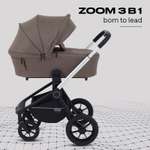 Коляска 3в1 MOWbaby Zoom new silver cacao bro коричневый