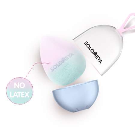 Спонж для макияжа SOLOMEYA Косметический меняющий цвет Blue-pink