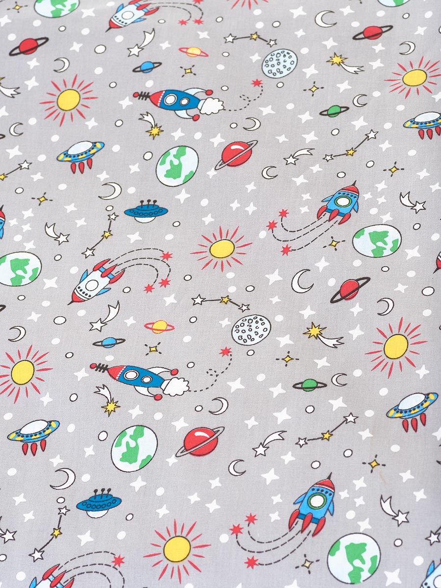 Комплект постельного белья Lemony kids Space Серый 3 предмета - фото 10