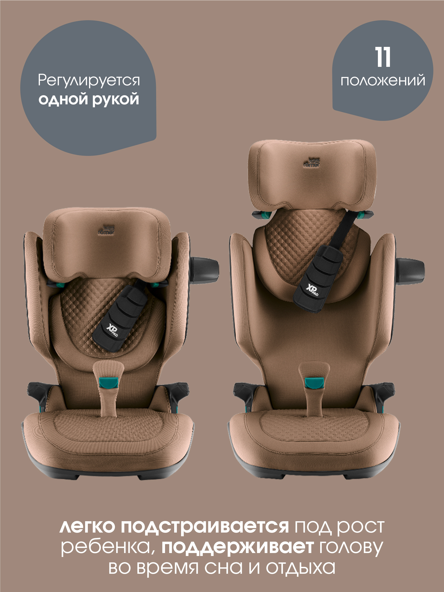 Автокресло Britax Roemer KIDFIX PRO i-SIZE LUX Isofix 2/3 (15-36 кг) коричневый - фото 7