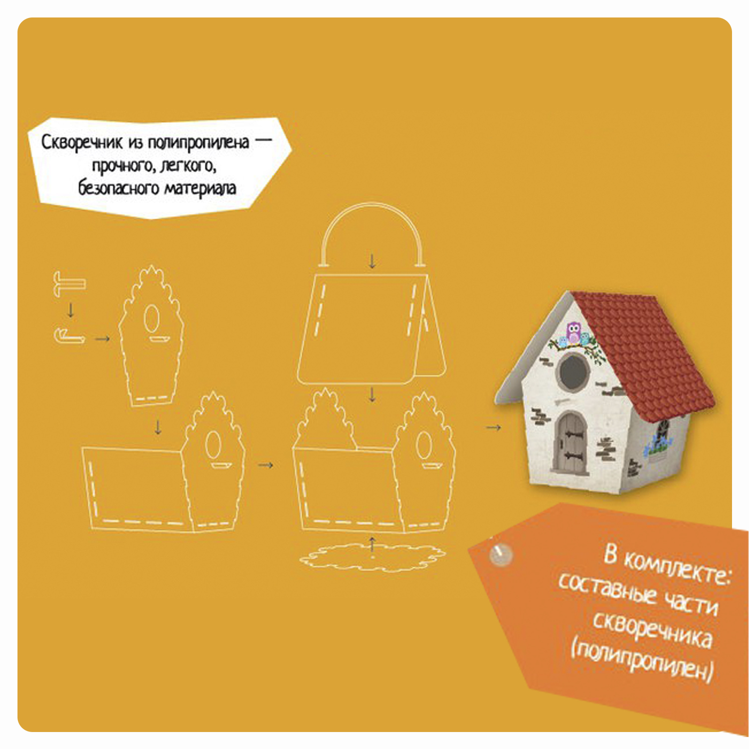 Набор для творчества Bondibon сборка Скворечник Творчество с Буки - фото 4