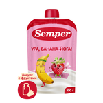 Пюре Semper Банан-клубника-йогурт с 8 мес 100 г