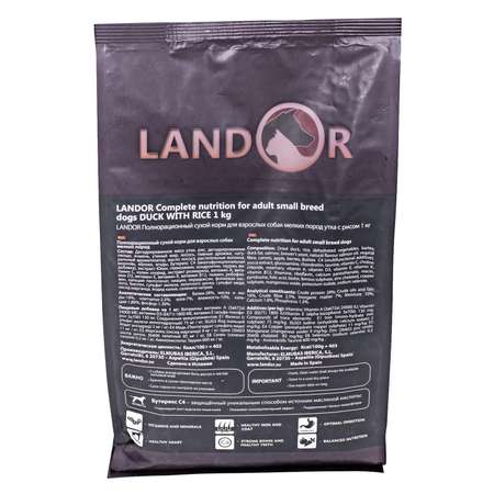 Корм для собак Landor мелких пород утка с рисом 1кг