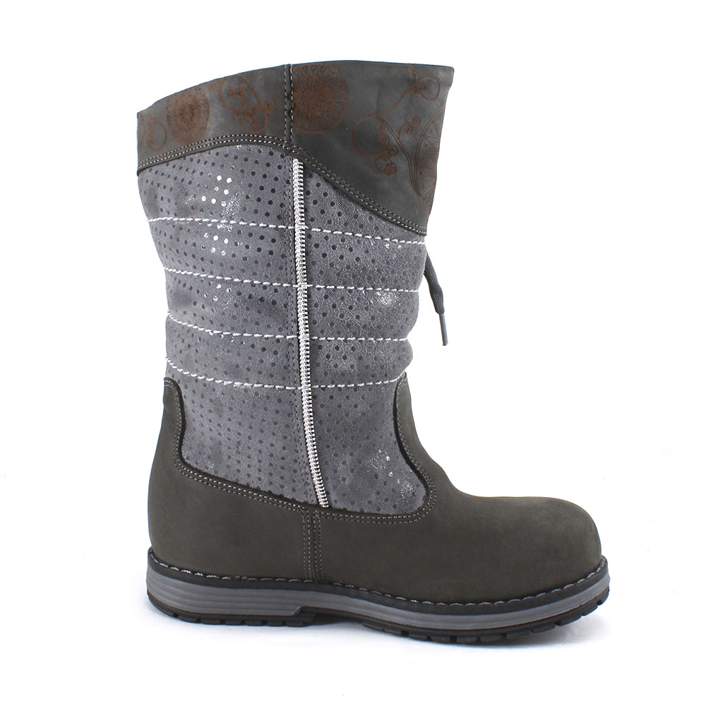 Сапоги Europen 131-61-80-СВ EUROPEN Сапоги для девочки,серый нубук - фото 2