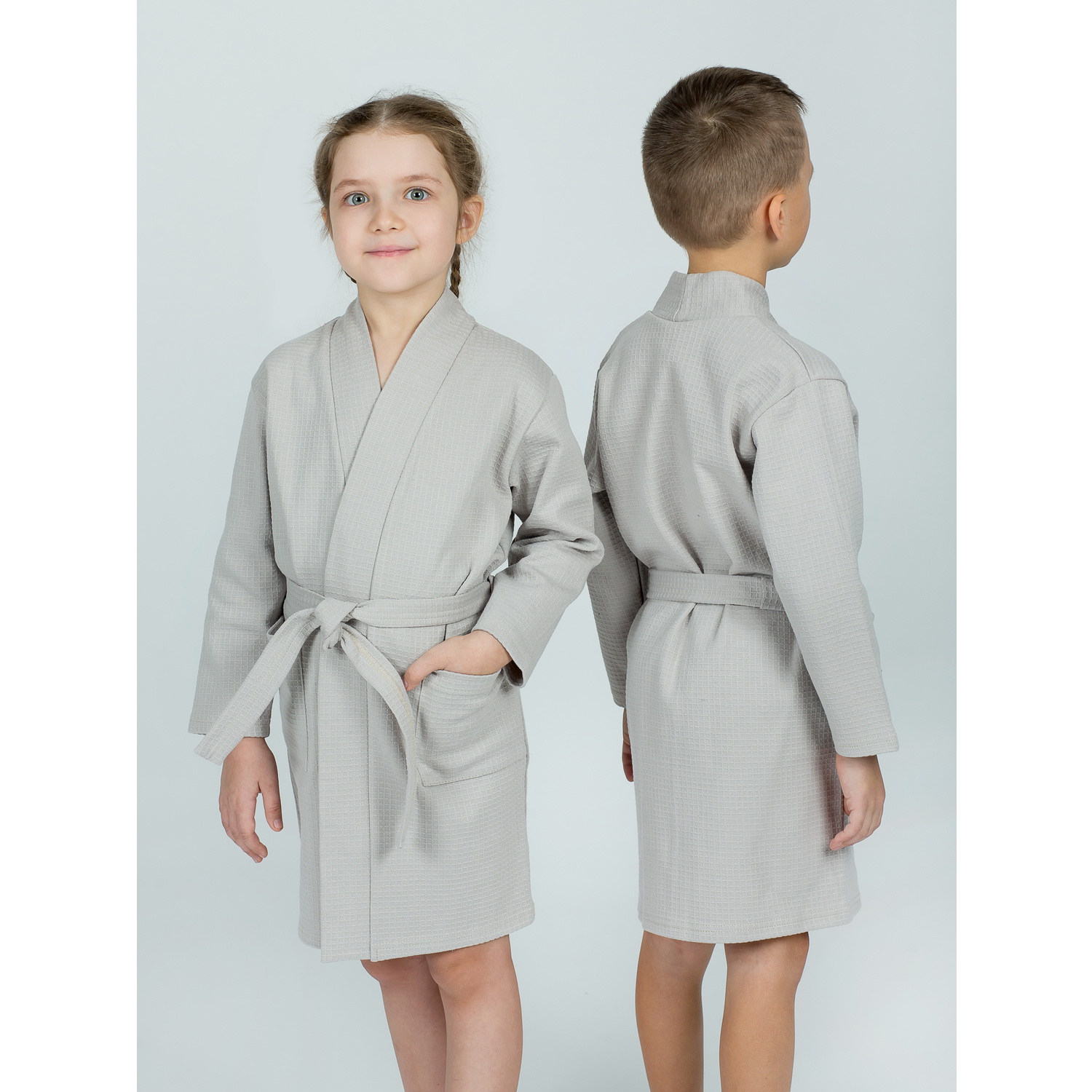 Халат KiMMi co К-1408913 св.серый - фото 7