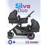 Коляска трансформер для двойни Farfello Silva Duo черный