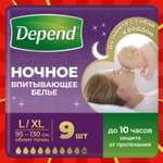 Подгузники для взрослых Depend L/XL 9 шт.