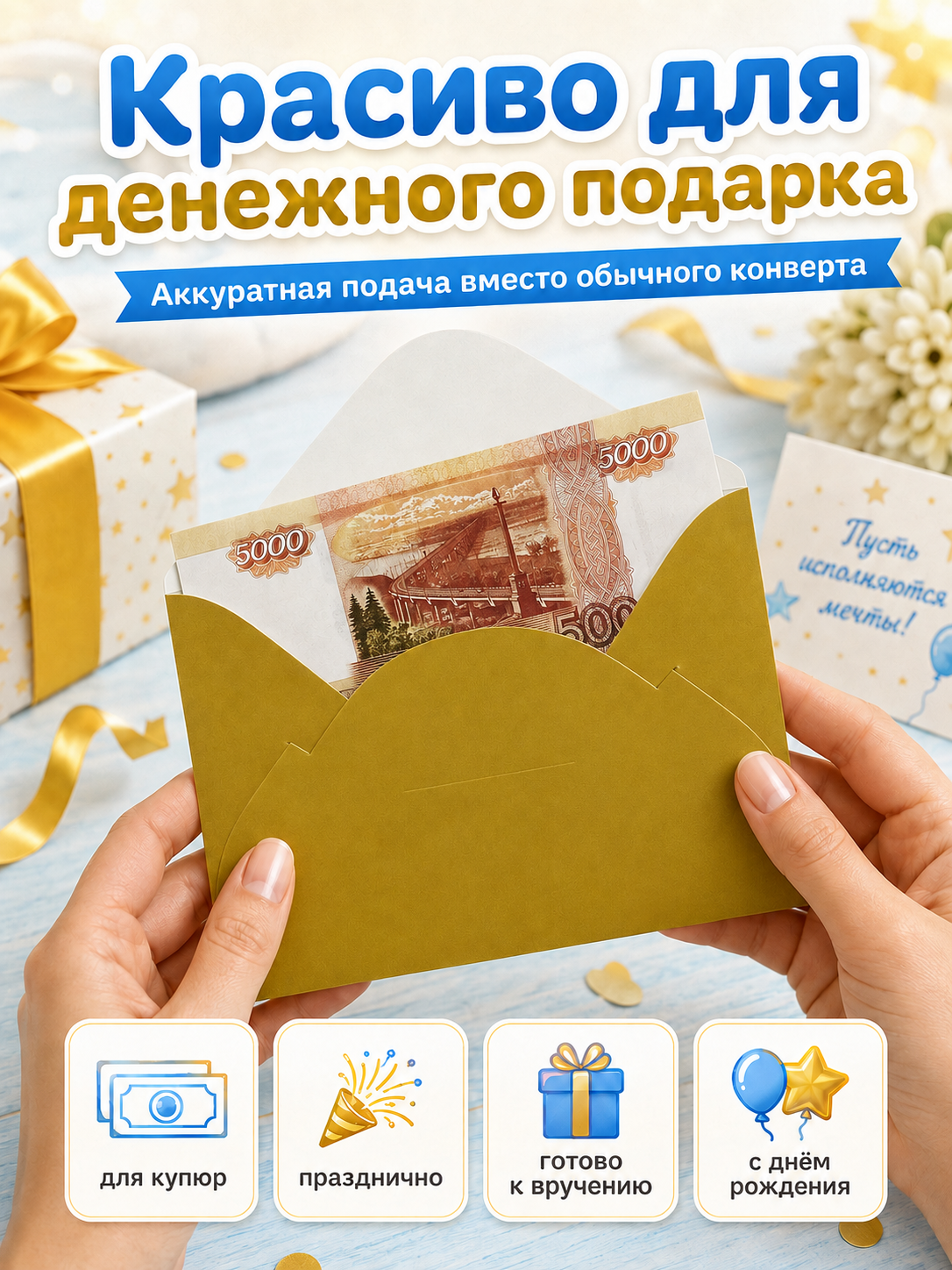 Конверты для денег детские Филькина Грамота С днём рождения с собачкой 10шт - фото 8