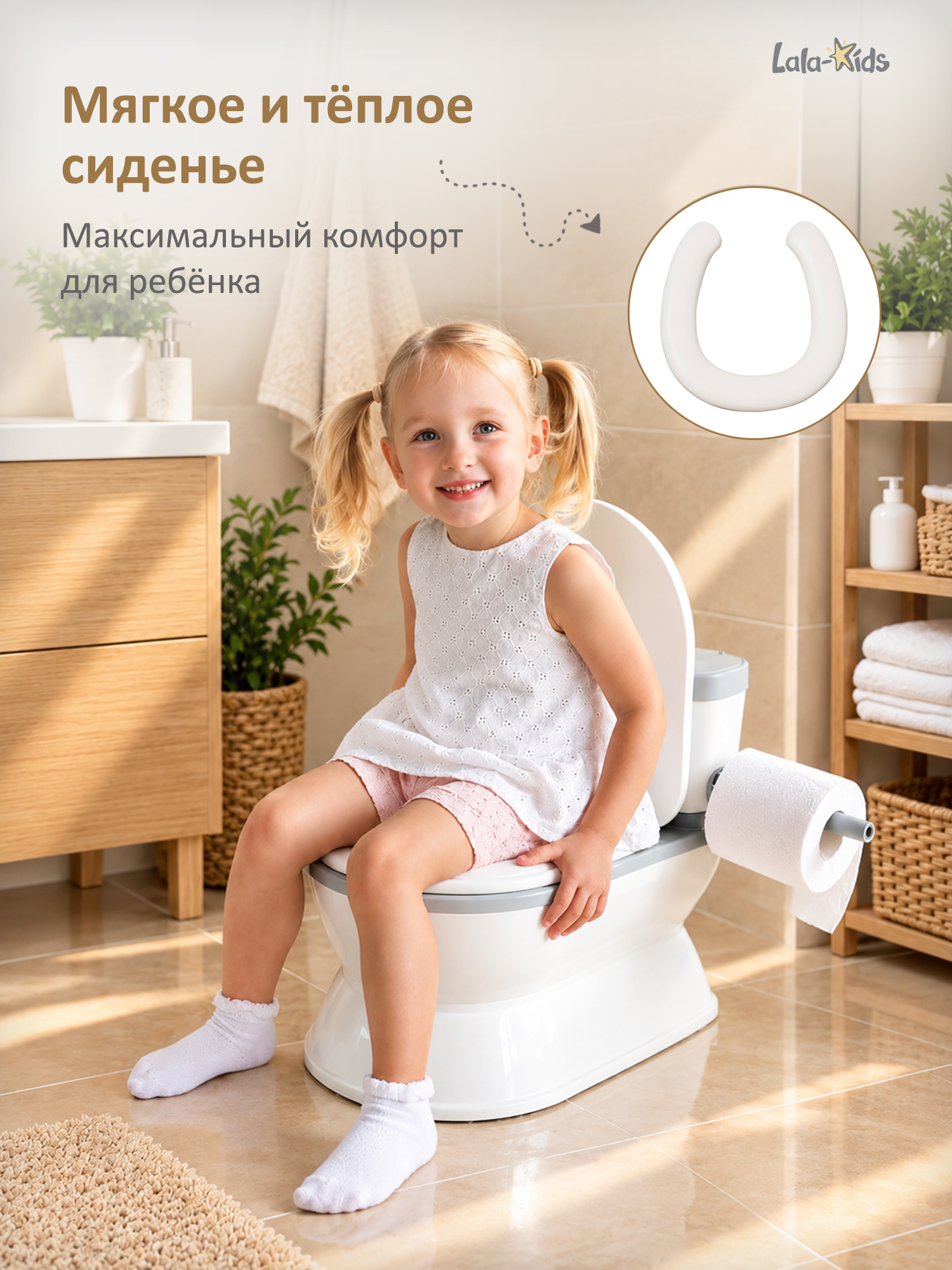 Горшок LaLa-Kids XL музыкальный серебряный - фото 4