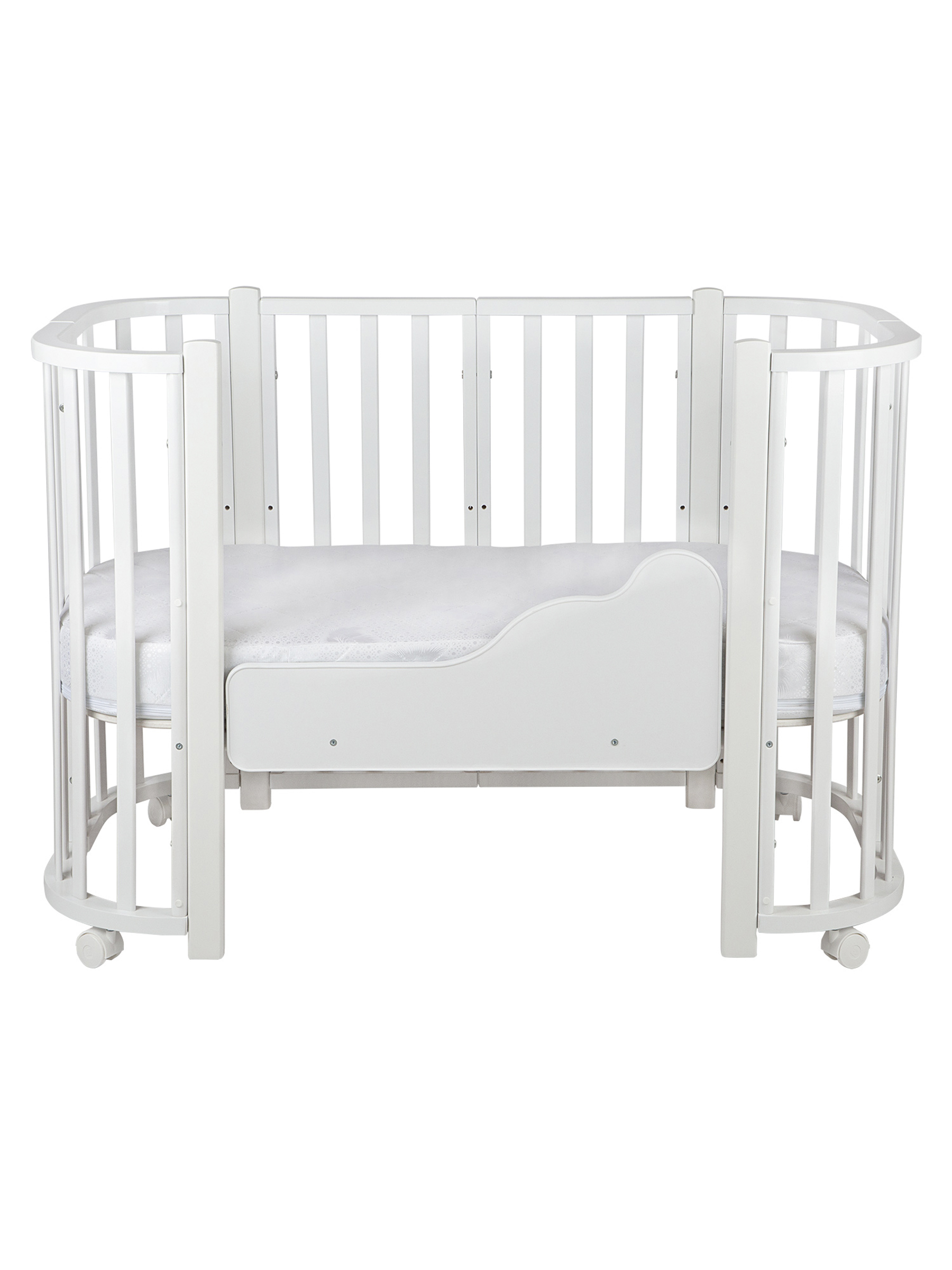 Детская кроватка Ingo Baby Lux BL-01 3 в 1 с бортиком белый, поперечный маятник - фото 6