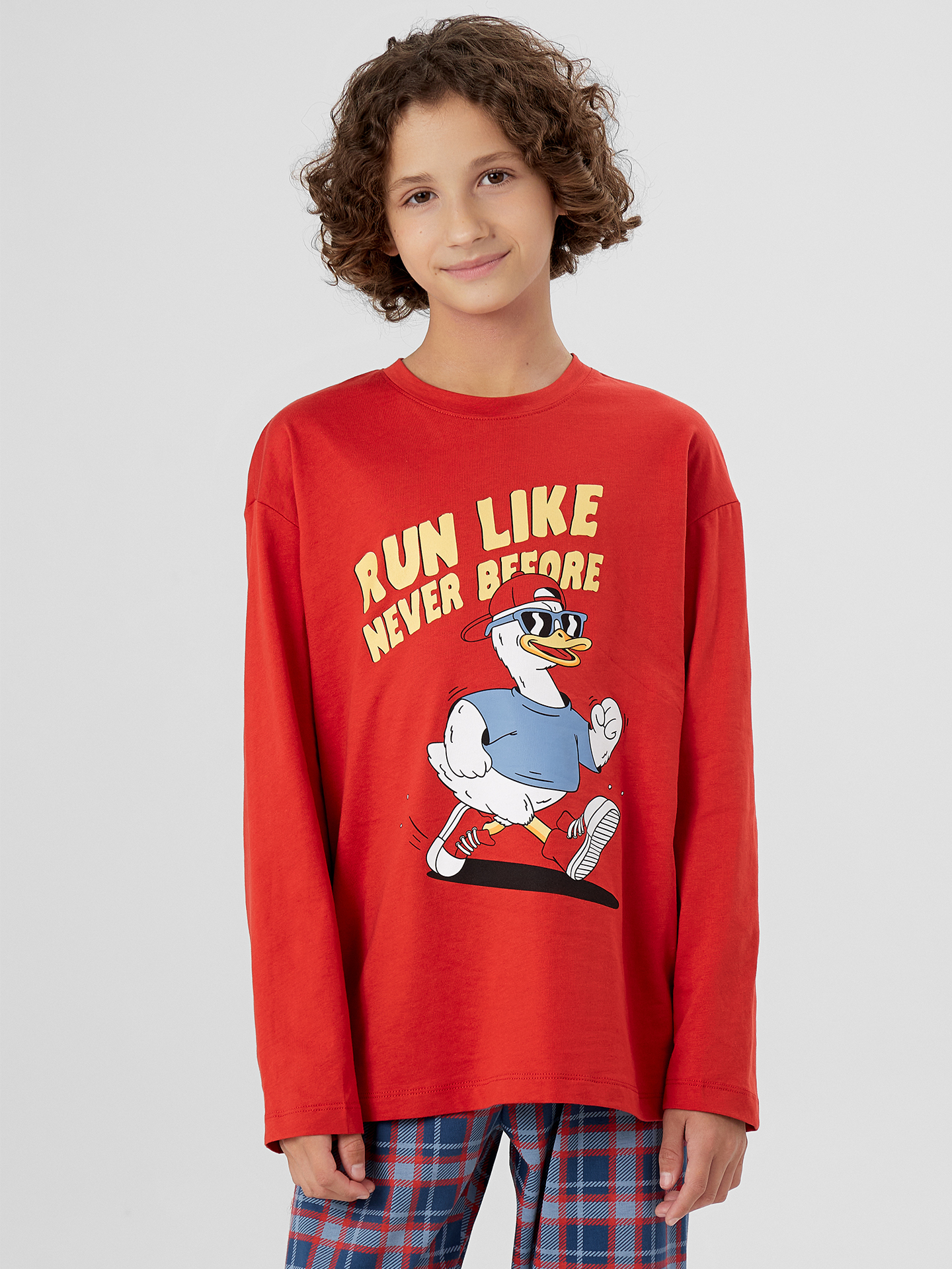 Пижама Mark Formelle (Марк Формэль) 563334/ярко -красный +красно -синяя клетка - фото 3