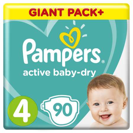 Подгузники Pampers Active Baby-Dry 4 (9-14 кг) 90 шт.